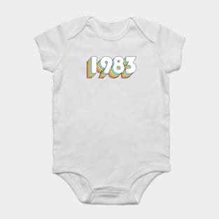 1983 - Retro Rainbow Typography Faded Style Baby Bodysuit